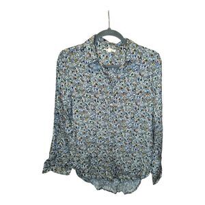 Jane & Delancey Floral Button Down Long Sleeves Shirt Women's Small